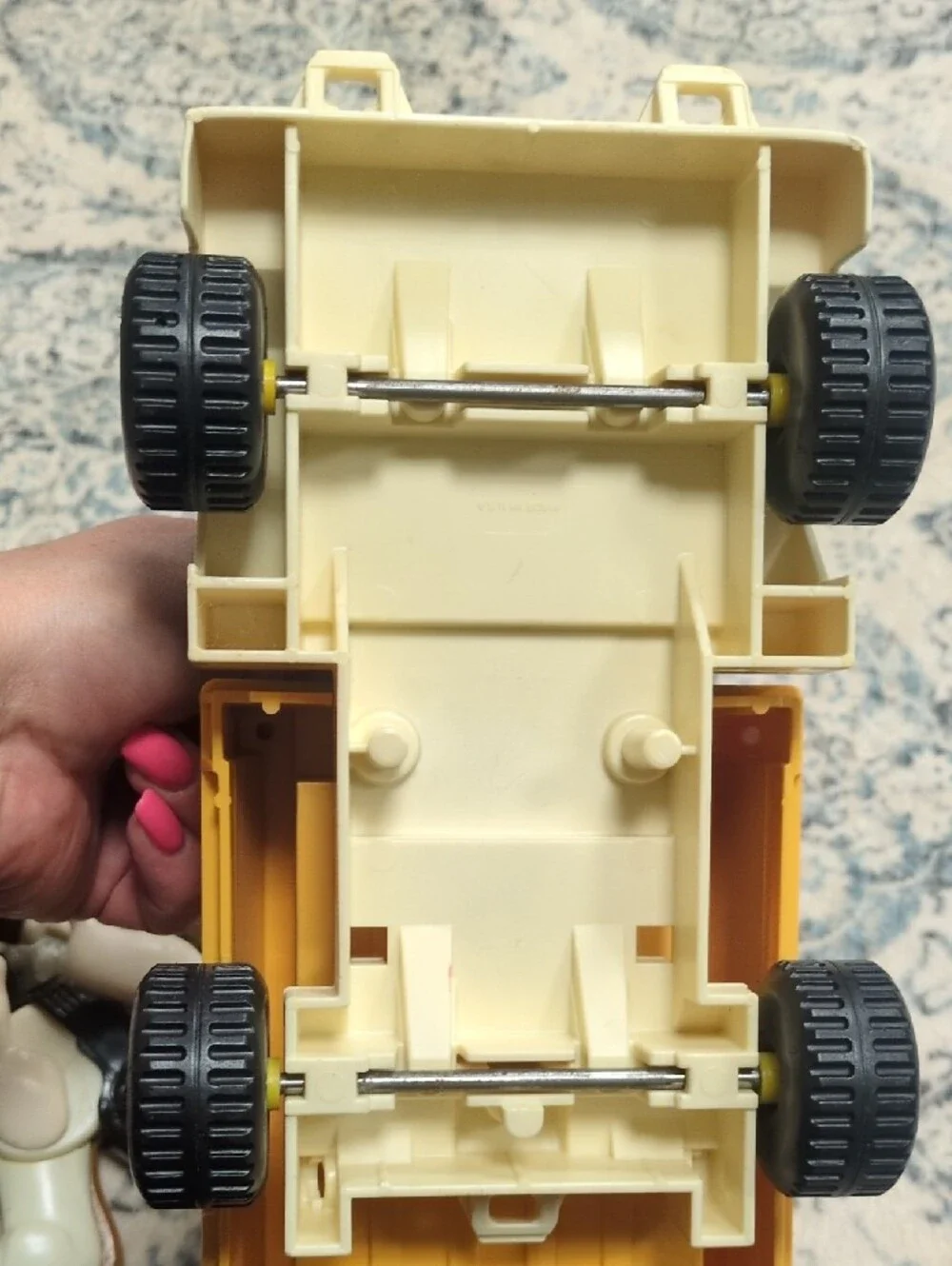 1979 Fisher-Price Husky Helper Green and Yellow Farm Truck with Cowboy and Horse